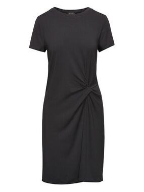 Black Midi Dress with Twist Detail